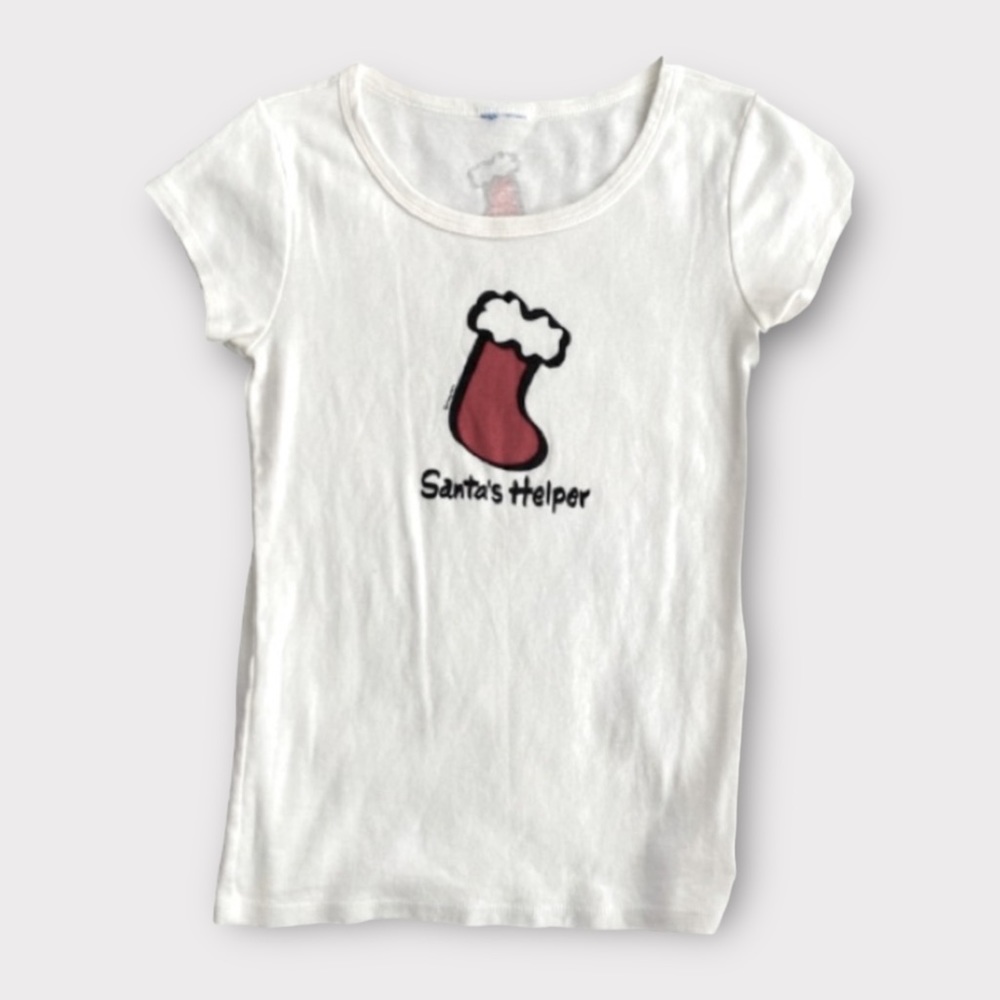 Crazy Shirt Women’s Top T-Shirt Santa’s Helper Christmas Stocking Holiday Santa
